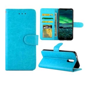 For Nokia 2.3 Crazy Horse Texture Leather Horizontal Flip Protective Case with Holder & Card Slots & Wallet & Photo Frame(baby Blue) (OEM)