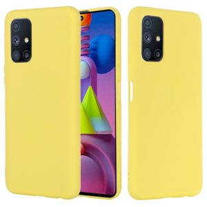 For Samsung Galaxy M51 (Indian Version) Pure Color Liquid Silicone Shockproof Full Coverage Case(Yellow) (OEM)