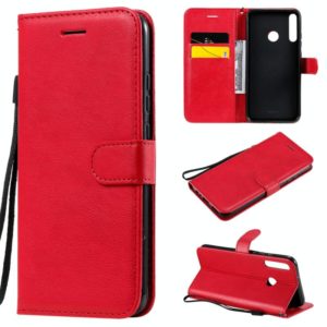 For Huawei P40 lite E / Y7p / Honor 9C Solid Color Horizontal Flip Protective Leather Case with Holder & Card Slots & Wallet & Lanyard(Red) (OEM)