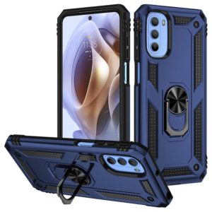 For Motorola Moto G31 / G41 Shockproof TPU + PC Phone Case with Holder(Blue) (OEM)