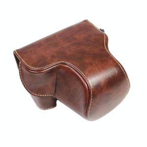 Full Body Camera PU Leather Case Bag for Sony LCE-7C / Alpha 7C / A7C 28-60mm / 40.5mm Lens(Coffee) (OEM)