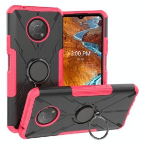For Nokia G300 Armor Bear Shockproof PC + TPU Phone Case with Ring Holder(Rose Red) (OEM)