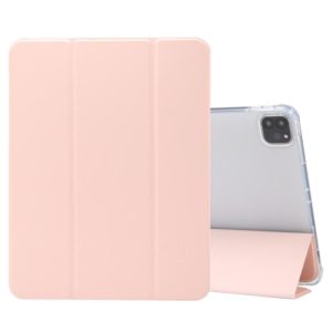 3-folding Electric Pressed Skin Texture Leather Smart Tablet Case For iPad Pro 11 2022/2021/2020(Light Pink) (OEM)