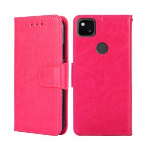 For Google Pixel 5 Crystal Texture Leather Phone Case(Rose Red) (OEM)
