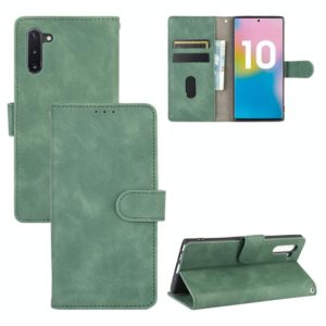 For Samsung Galaxy Note10 Solid Color Skin Feel Magnetic Buckle Horizontal Flip Calf Texture PU Leather Case with Holder & Card Slots & Wallet(Green) (OEM)