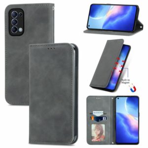 For OPPO Reno 5 5G /Find X3 Lite Retro Skin Feel Business Magnetic Horizontal Flip Leather Case With Holder & Card Slots & Wallet & Photo Frame(Gray) (OEM)
