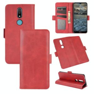 For Nokia 2.4 Dual-side Magnetic Buckle Horizontal Flip Leather Case with Holder & Card Slots & Wallet(Red) (OEM)