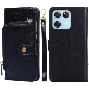 For OnePlus Ace Racing Zipper Bag PU + TPU Horizontal Flip Leather Case(Black) (OEM)