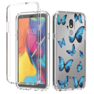 For LG Stylo 5 2 in 1 High Transparent Painted Shockproof PC + TPU Protective Case(Blue Butterfly) (OEM)
