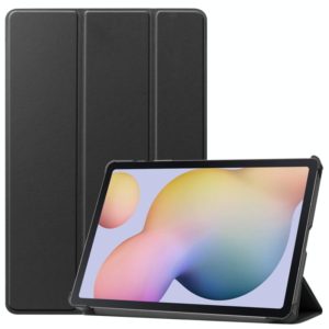 For Samsung Galaxy Tab S7 T870 Custer Texture Horizontal Flip Leather Case with Three-folding Holder & Sleep / Wake-up Function(Black) (OEM)