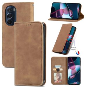 For Motorola Edge X30 Retro Skin Feel Magnetic Horizontal Flip Leather Phone Case(Brown) (OEM)