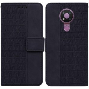 For Nokia 3.4 Geometric Embossed Leather Phone Case(Black) (OEM)