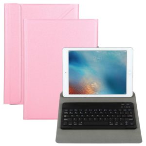 Universal Detachable Bluetooth Keyboard + Leather Tablet Case without Touchpad for iPad 9-10 inch, Specification:Black Keyboard(Pink) (OEM)