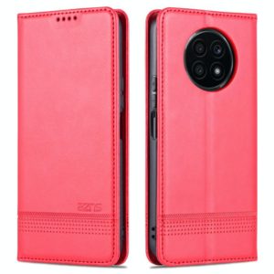 For Honor X20 AZNS Magnetic Calf Texture Horizontal Flip Leather Case with Card Slots & Holder & Wallet(Red) (AZNS) (OEM)