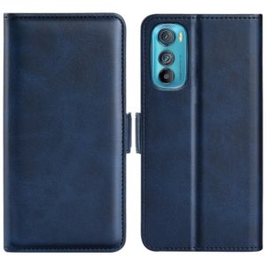 For Motorola Moto Edge 30 5G Dual-side Magnetic Buckle Horizontal Flip Leather Phone Case(Dark Blue) (OEM)