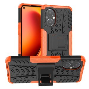 For OnePlus Nord N20 5G Tire Texture Shockproof TPU+PC Phone Case with Holder(Orange) (OEM)