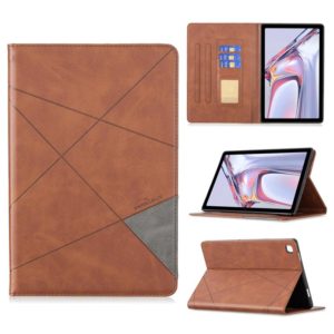 For Samsung Galaxy Tab A7 10.4 (2020) Rhombus Texture Horizontal Flip Magnetic Leather Case with Holder & Card Slots(Brown) (OEM)