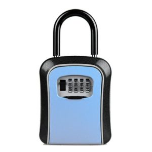 Car Password Lock Storage Box Security Box Hook Installation-free Safety Box(Blue) (OEM)