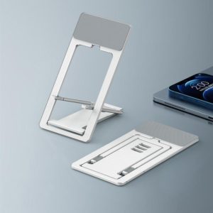 HZ10 Slim Portable Desktop Live Stand Multifunctional Folding Mobile Phone Holder(Silver) (OEM)