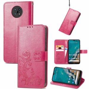 For Nokia G50 Four-leaf Clasp Embossed Leather Case with Lanyard & Card Slots & Wallet & Holder(Magenta) (OEM)