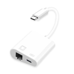 NK-1035 TC 2 in 1 USB-C / Type-C Male to Ethernet + Type-C Power Female Adapter (OEM)