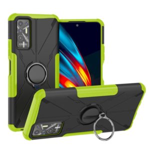 For Tecno Pova 2 Armor Bear Shockproof PC + TPU Phone Protective Case with Ring Holder(Green) (OEM)