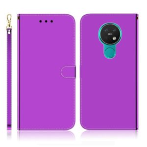 For Nokia 6.2 / 7.2 Imitated Mirror Surface Horizontal Flip Leather Case with Holder & Card Slots & Wallet & Lanyard(Purple) (OEM)