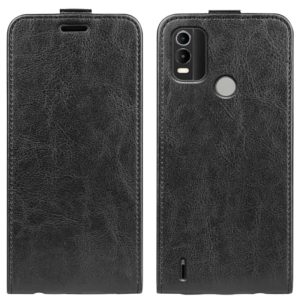 For Nokia C21 Plus R64 Texture Vertical Flip Leather Phone Case(Black) (OEM)