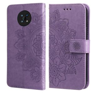 For Nokia G50 7-petal Flowers Embossed Flip Leather Phone Case with Holder & Card Slots(Light Purple) (OEM)