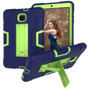 For Galaxy Tab A 8.0 (2018) T387 Contrast Color Silicone + PC Combination Case with Holder(Navy Blue +Olivine) (OEM)
