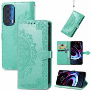 For Motorola Edge 2021 Mandala Embossing Pattern Horizontal Flip Leather Case with Holder & Card Slots & Wallet & Lanyard(Green) (OEM)