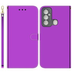 For Tecno Spark 6 GO Imitated Mirror Surface Horizontal Flip Leather Phone Case(Purple) (OEM)