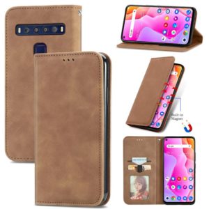 For TCL 10L Retro Skin Feel Magnetic Horizontal Flip Leather Phone Case(Brown) (OEM)