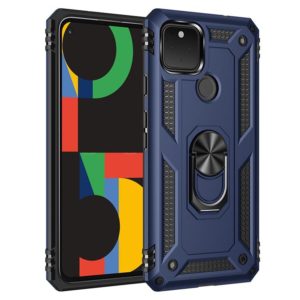 For Google Pixel 5 XL Shockproof TPU + PC Protective Case with 360 Degree Rotating Holder(Blue) (OEM)