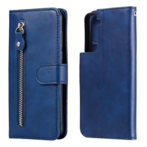 For Samsung Galaxy S21 Plus 5G Fashion Calf Texture Zipper Horizontal Flip Leather Case with Holder & Card Slots & Wallet(Blue) (OEM)