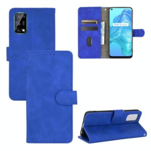 For OPPO Realme V5 / Realme Q2 Solid Color Skin Feel Magnetic Buckle Horizontal Flip Calf Texture PU Leather Case with Holder & Card Slots & Wallet(Blue) (OEM)