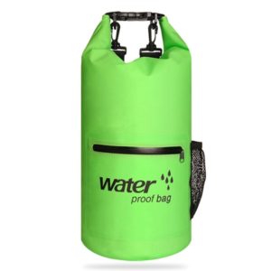 Outdoor Waterproof Dry Dual Shoulder Strap Bag Dry Sack PVC Barrel Bag, Capacity: 10L(Green) (OEM)