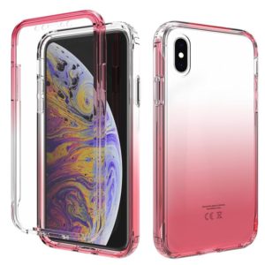 For iPhone X / XS Shockproof High Transparency Two-color Gradual Change PC+TPU Candy Colors Protective Case(Red) (OEM)