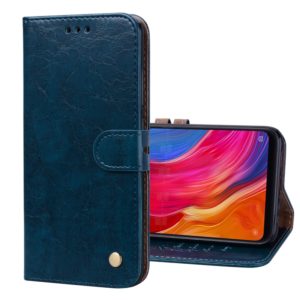 Business Style Oil Wax Texture Horizontal Flip Leather Case for Xiaomi Mi 8, with Holder & Card Slots & Wallet (Blue) (OEM)