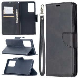 For Samsung Galaxy Note 20 Ultra Retro Lambskin Texture Pure Color Horizontal Flip PU Leather Case, with Holder & Card Slots & Wallet & Lanyard(Black) (OEM)