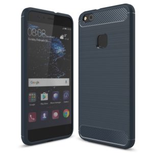 For Huawei P10 Lite Brushed Carbon Fiber Texture Shockproof TPU Protective Cover Case (Dark Blue) (OEM)