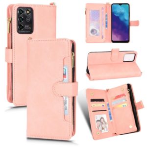 For ZTE Blade V30 Vita / V2022 Litchi Texture Zipper Leather Phone Case(Pink) (OEM)