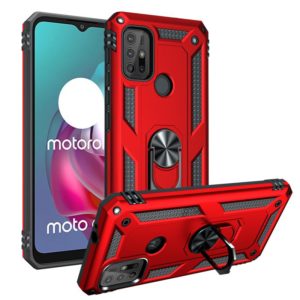 For Motorola Moto G30 / G10 Shockproof TPU + PC Protective Case with 360 Degree Rotating Holder(Red) (OEM)