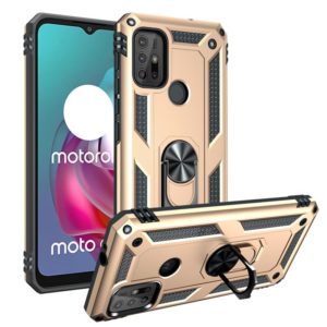 For Motorola Moto G30 / G10 Shockproof TPU + PC Protective Case with 360 Degree Rotating Holder(Gold) (OEM)