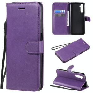 For OPPO Realme 6 Solid Color Horizontal Flip Protective Leather Case with Holder & Card Slots & Wallet & Lanyard(Purple) (OEM)