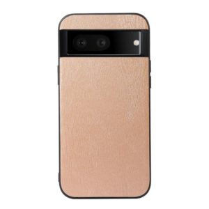 For Google Pixel 7 5G Wood Texture PU Phone Case(Gold) (OEM)