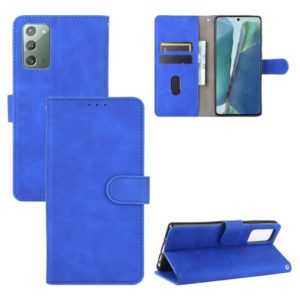 For Samsung Galaxy Note20 Solid Color Skin Feel Magnetic Buckle Horizontal Flip Calf Texture PU Leather Case with Holder & Card Slots & Wallet(Blue) (OEM)