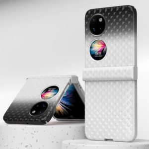 For Huawei P50 Pocket Rainbow Gradient Hinge Shockproof Phone Case(White Black) (OEM)