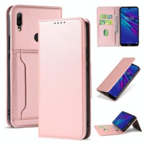 For Huawei Y6(2019) / Honor 8A Strong Magnetism Liquid Feel Horizontal Flip Leather Case with Holder & Card Slots & Wallet(Rose Gold) (OEM)