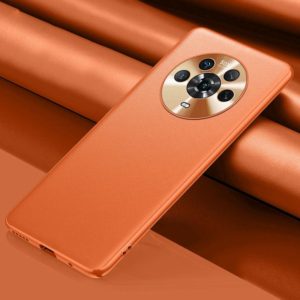 For Honor Magic4 Plain Skin Leather Phone Case(Orange) (OEM)